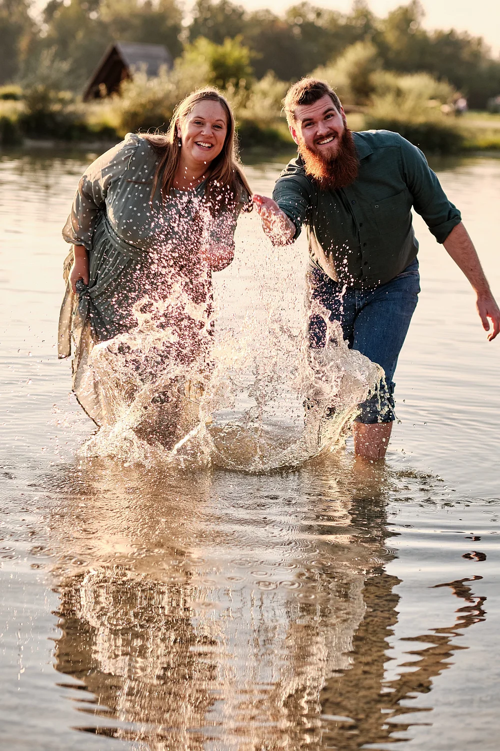 Sunsetshooting beim Babybauchshooting Weitmannsee
