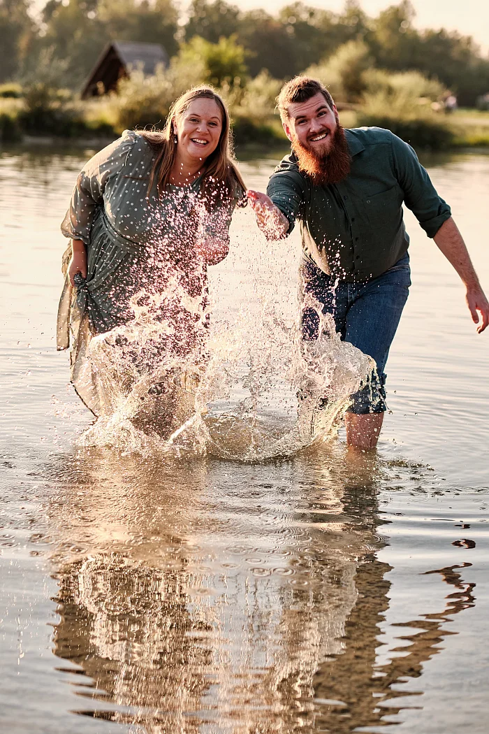 Sunsetshooting beim Babybauchshooting Weitmannsee