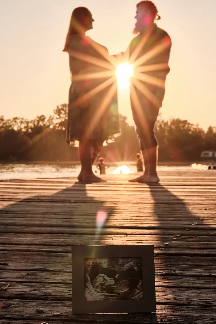 Sunsetshooting beim Babybauchshooting Weitmannsee