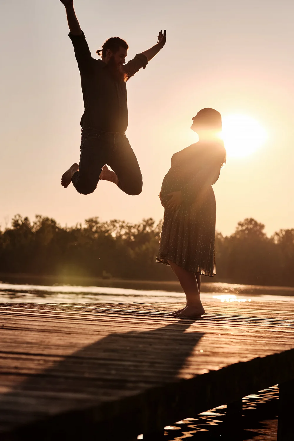 Sunsetshooting beim Babybauchshooting Weitmannsee