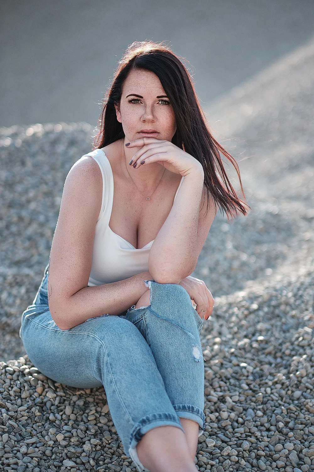Outdoor-Portrait im Kieswerk