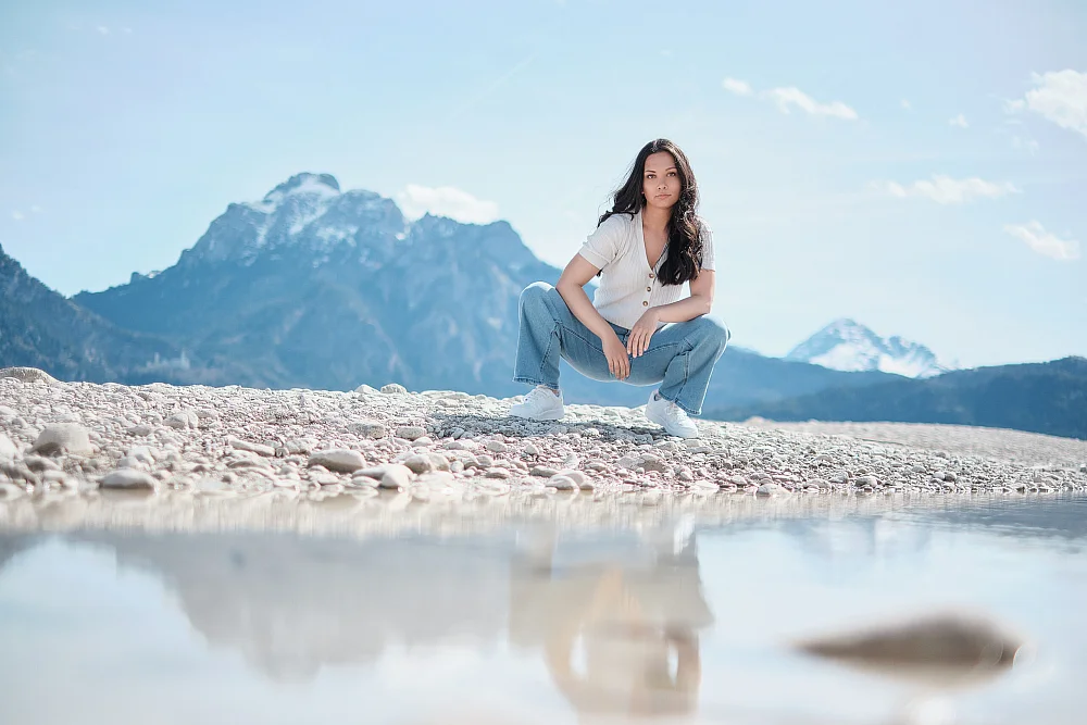 Fotoshooting Allgäu mit Bergpanorama