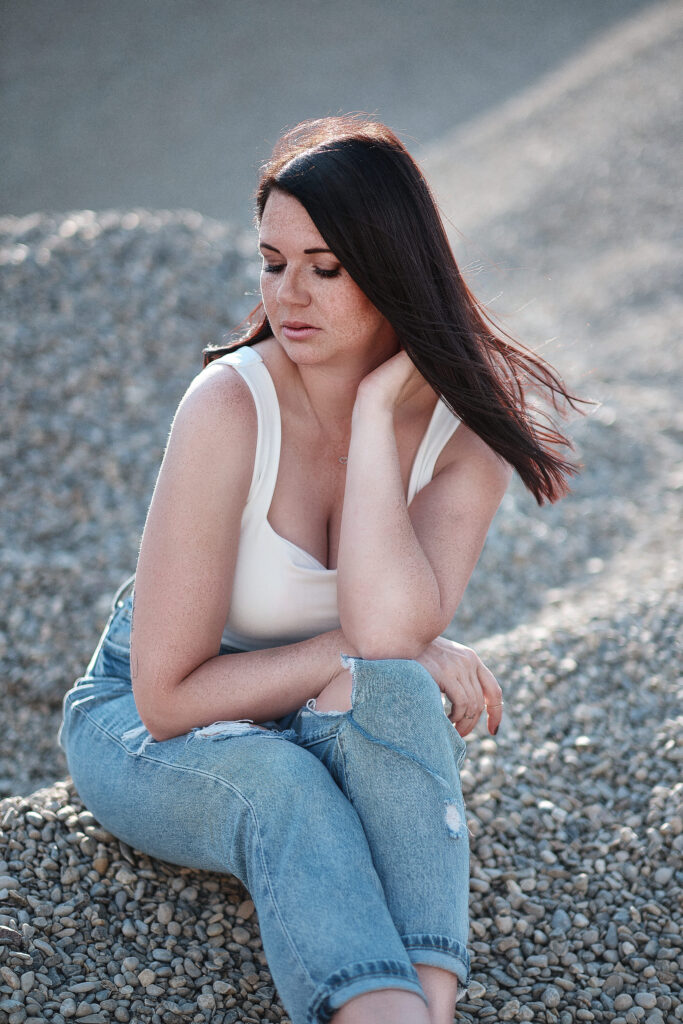 Portrait Sommersprossen Outdoor Bokeh Model